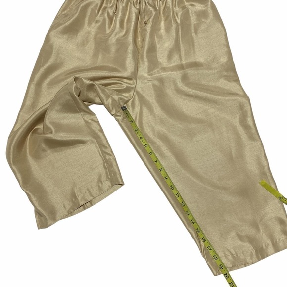 MAGGIE Sweet Champagne Colored Short Sleeve Satin Pajama Top & Bottom Set - Picture 10 of 13